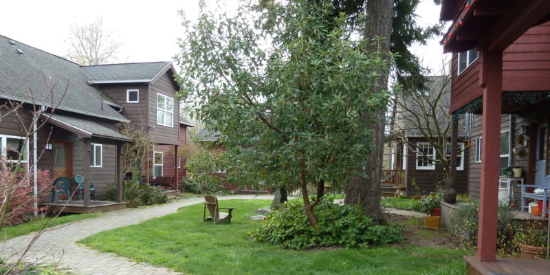 Garden area outside two co houses