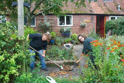 Threshold members working in their community garden